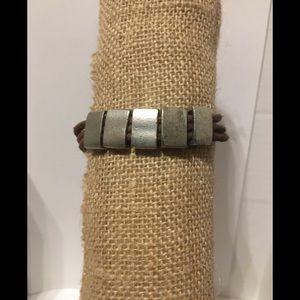 Recycled Leather Antique Style Aluminum Beads